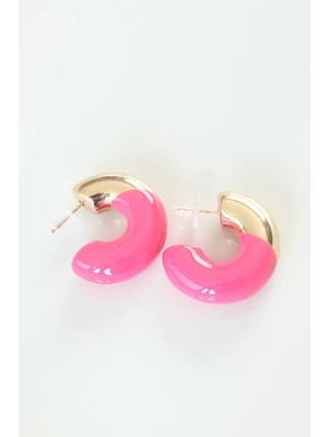 Renas Store Ccb Pembe Gold Çift Renk Küpe - TJ-BKP8877