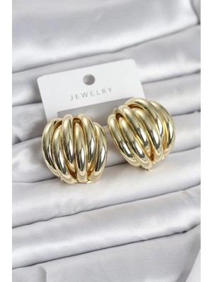 Renas Store Pirinç Gold Renk Vintage Kadın Küpe - TJ-BKP11655