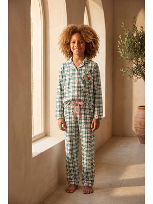 Katia & Bony Kız Çocuk Dear Santa Pijama Takımı Yeşil