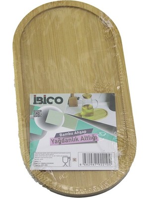 Renas Store Oval Ahşap Bambu Yağdanlık Altlık Mini Tepsi 12 x 23.3 x 0.8cm (5528)