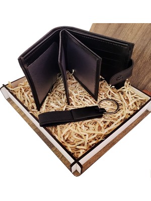 Renas Store Cüzdan Anahtarlık Ahşap Kutulu Set