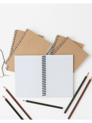 Esila Kağıtçılık A5 Çizgili Kraft Defter | Vintage | Geri Dönüşüm Kağıt | 70 Yaprak (140 Sayfa)