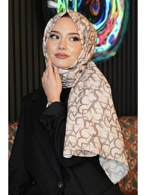 Bg Store Geometrik Desen Bej Soft Pamuk Şal Çok Renkli8