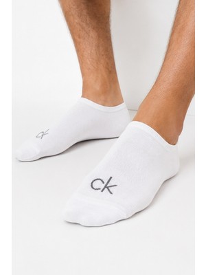 Calvin Klein Footie High Cut Invisible Socks 3 Pairs Erkek Görünmez Babet Çorap 3 Lü Pkt Beyaz