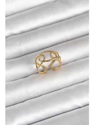 Renas Store 316L Çelik Gold Renk Zincir Model Kadın Yüzük - TJ-BYK4166