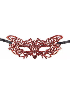 Renas Store Kırmızı Dantel Masquerade Maskesi 9 No