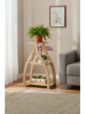 Haus Modüler Lucy Saksılık-Çiçeklik-Dekoratif Yan Sehpa-Atlantik Çam