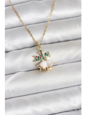 Renas Store 316L Çelik Zincir Gold Renk Chirtsmas Bell Model Yılbaşı Temalı Kadın Kolye - TJ-BKO10706