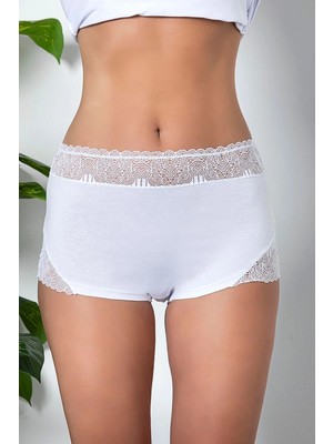 MTM My The Mall Giyim Dantel Detaylı Boxer Beyaz