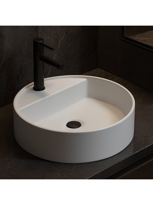 MarkEntegra 45X45 cm Delikli Beyaz Lavabo, Tezgah Üstü Model