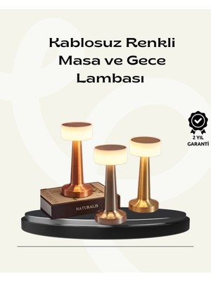 Renas Store Modern Usb'li Kablosuz Masa Lambası – Minimalist Tasarım, 3 Farklı Parlaklık