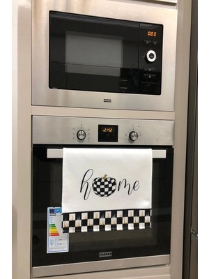 Aymira Home Dekoratif Mutfak Pamuklu Fırın Havlusu Özel Desenli Damalı Model 35X50 cm Yıkanabilir Pamuklu Ürün