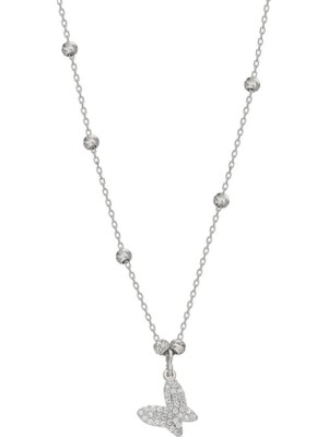 Eva Pırlanta Kelebek Zincir Kolye 718936 Silver
