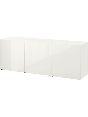 Dolap Kombinasyonu, Parlak Cila-Beyaz, 180X42X65 Cm, Selsvıken