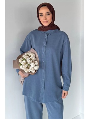 Tozlu Tesettür Tensel Kumaş Gömlek Tunik P-00021264
