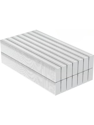 Renas Store 100 Adet 15X10X1.5 mm Köşeli Neodyum Mıknatıs N35 Magnet Dayanıklı Nikel Kaplama
