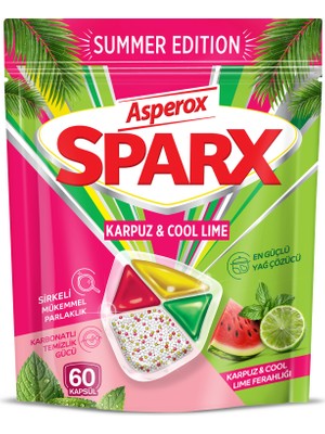 Asperox Sparx Summer Edition Karpuz & Cool Lime 60'lı Bulaşık Makinesi Kapsülü