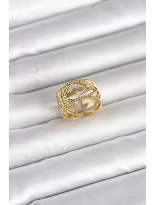 Renas Store 316L Çelik Gold Renk Başak Model Kadın Yüzük - TJ-BYK4182