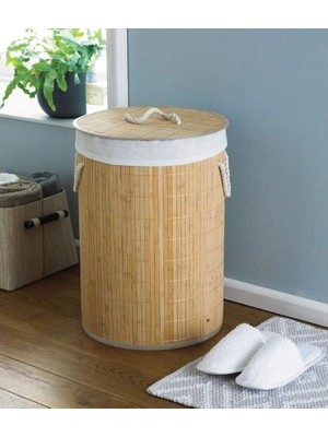 Renas Store Mey Ithalat® Decohandy Yuvarlak Bambu Kirli Sepeti