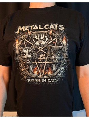 Metal Cats Siyah Tshirt