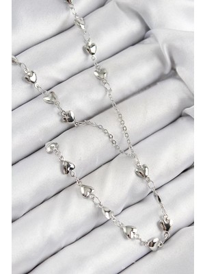Renas Store Pirinç Zirkon Taşlı Kalp Model Gümüş Renk Y Kolye - TJ-BKO10456