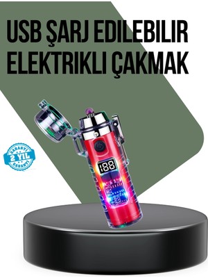 Renas Store Güç Göstergeli Şarjlı Fenerli USB Elektrikli Çakmak