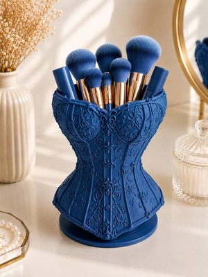 My Craft 3D Korse Tasarımlı Çok Amaçlı Organizer | Makyaj Fırçalık - Kalemlik - Ruj Düzenleyici - Masaüstü Dekoratif Organizer | Renk Seçenekli