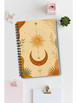 giftkonsept Mistik Boho Botanik Yaprak Motifli 50 Yaprak 100 Sayfa Sprialli Defter