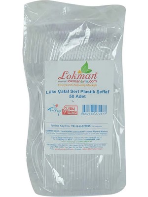 Renas Store Lüks Çatal Sert Plastik Şeffaf 50 Adet 1 Paket