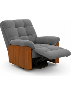 Smarto Relax Porto TV Koltuğu Elektrikli Masajlı Isıtmalı Döner Sallanan Ahşap Yan Panelli Polyester Kumaş Baba Koltuğu
