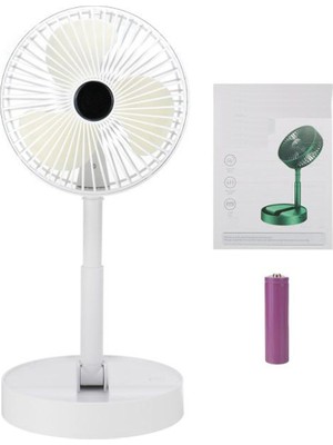 Renas Store Katlanır Teleskopik Zemin Fanı Yaz Sessiz Masaüstü USB Şarj Edilebilir Taşınabilir Mini Fan