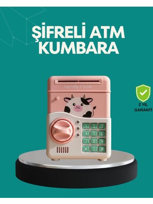 Uravas Store Pembe Atm Kasa Görünümlü Elektronik Şifreli Çocuk Kumbarası