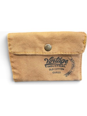 Old Cotton Cargo Vintage Bez Kumaş Unisex Cüzdan New Rialto Camel