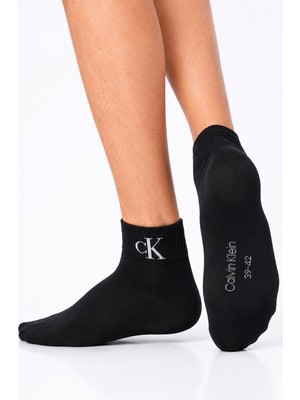 Calvin Klein Jeans Organik Cotton 2 Pack Sock Black Pamuklu Patik Soket Çorap 2 Li Pkt Siyah