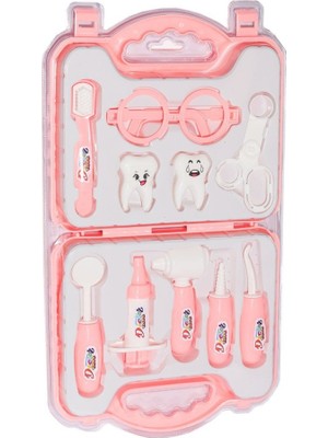 Renas Store ERN-2039 Çantalı Pembe Dişçi Kız Seti -Heroes Toys
