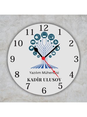 Çılgıntrend Teknoloji ve Bilişim Temalı Ofis Duvar Saati - Yazılımcıya Özel Isimli Metal Saat
