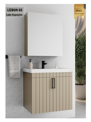 MarkEntegra Lake Kapuçino 65 cm Banyo Dolabı ile Estetik