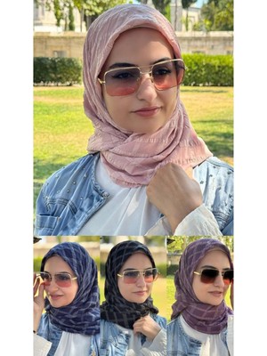 ALDAIYR 4 Jakarlı Pamuk Caz Eşarp 120X120 Pamuk Ikinci Desen