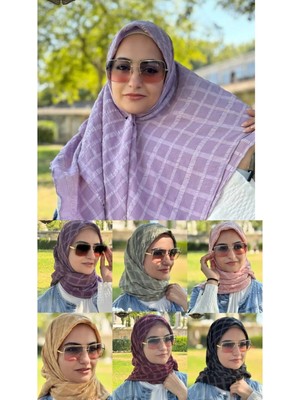 ALDAIYR 7 Jakarlı Pamuk Caz Eşarp 120X120 Pamuk Ikinci Desen