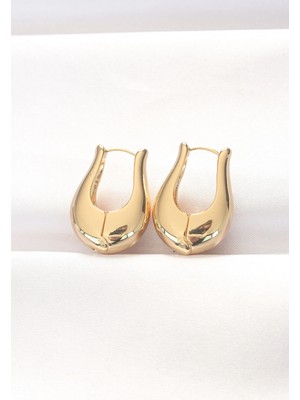 Renas Store Pirinç Gold Renk Bombeli Küpe