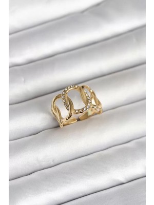 Renas Store 316L Çelik Gold Renk Samanyolu Model Kadın Yüzük - TJ-BYK4160