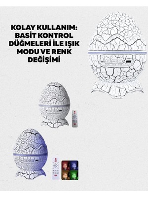 Astraltech Dinozor Yumurtası Tasarımlı Projektörlü Gece Lambası