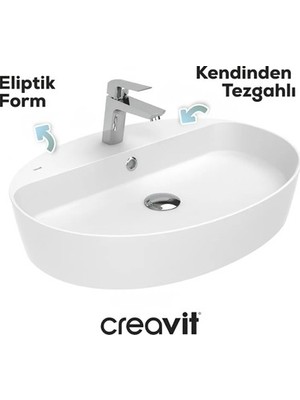 MarkEntegra Oval Beyaz Delikli Lavabo 60 cm ile Modern Banyo