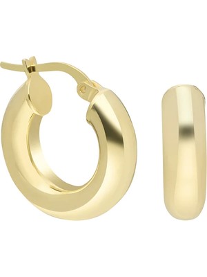 Eva Pırlanta Kalın Halka Küpe 717053 Gold