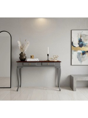 Roys Ahşap 100 cm Masif Lükens Gri Ceviz Dresuar