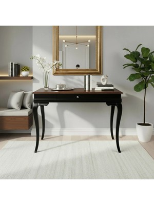 Roys Ahşap 90 cm Masif Rustik Siyah Ceviz Dresuar