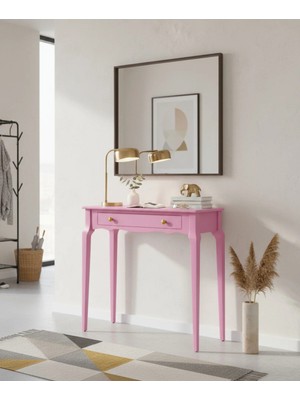 Roys Ahşap 90 cm Masif Konik Pembe Dresuar