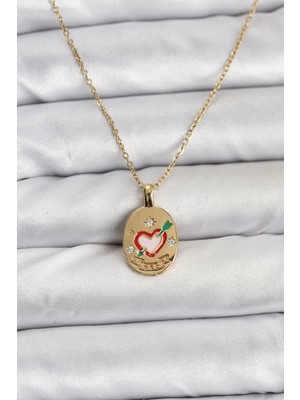 Renas Store 316L Çelik Zincir Gold Renk Kalp Figürlü Kadın Kolye - TJ-BKO10757