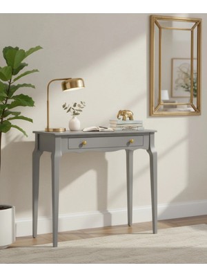 Roys Ahşap 85 cm Masif Konik Gri Dresuar