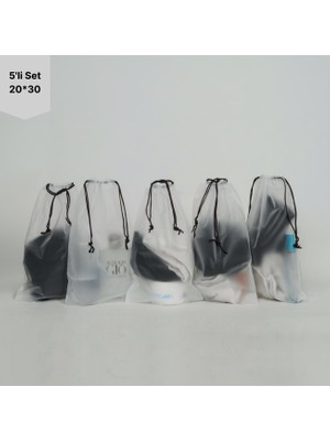 Meapuff 5li Set 20*30CM (Small) Büzme Ipli Su Geçirmez Kozmetik Plaj Çantası